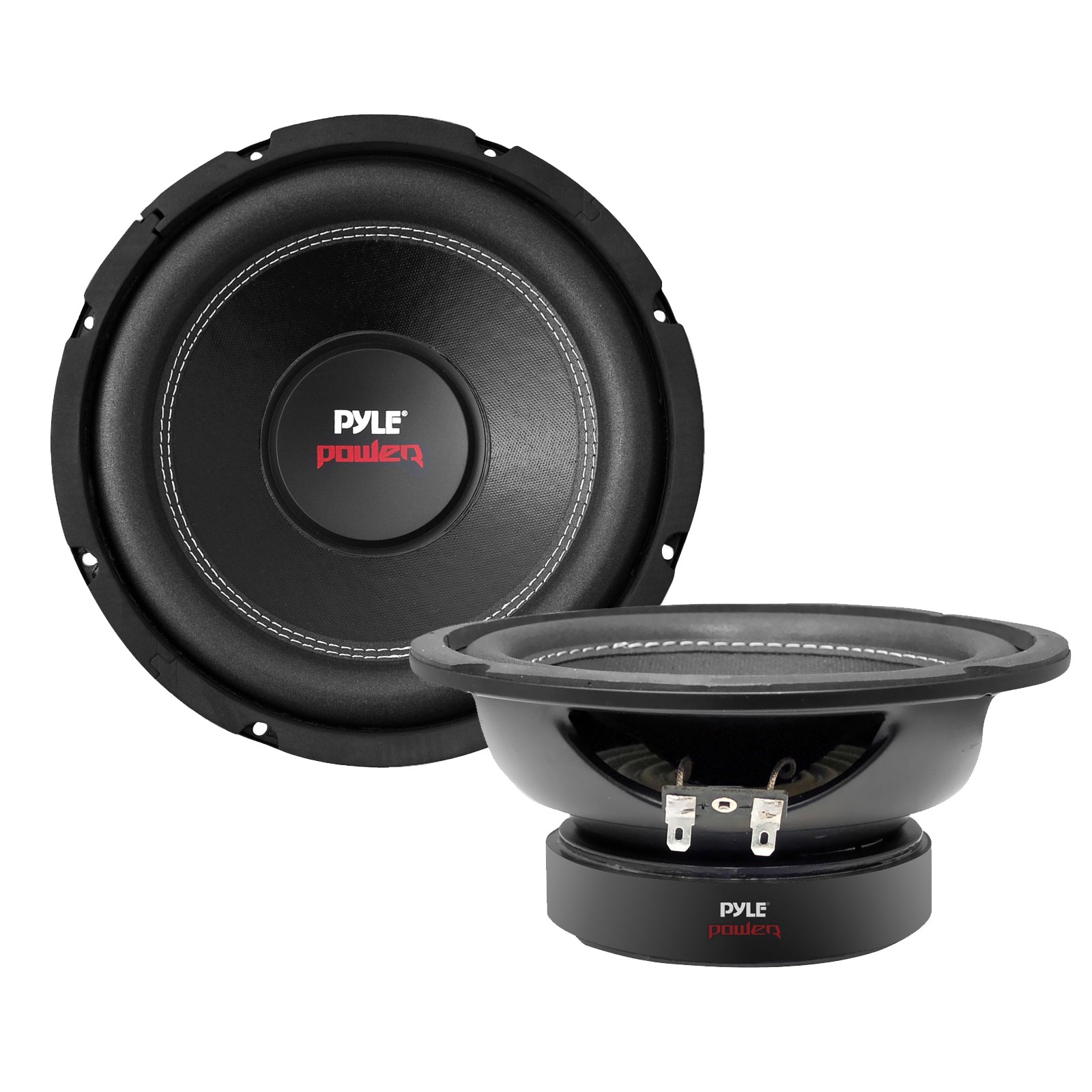 1 Pair (Qty 2) of Pyle 6” 600 Watt DVC 4 Ohm Subwoofer, Bass Knob w/ Wire