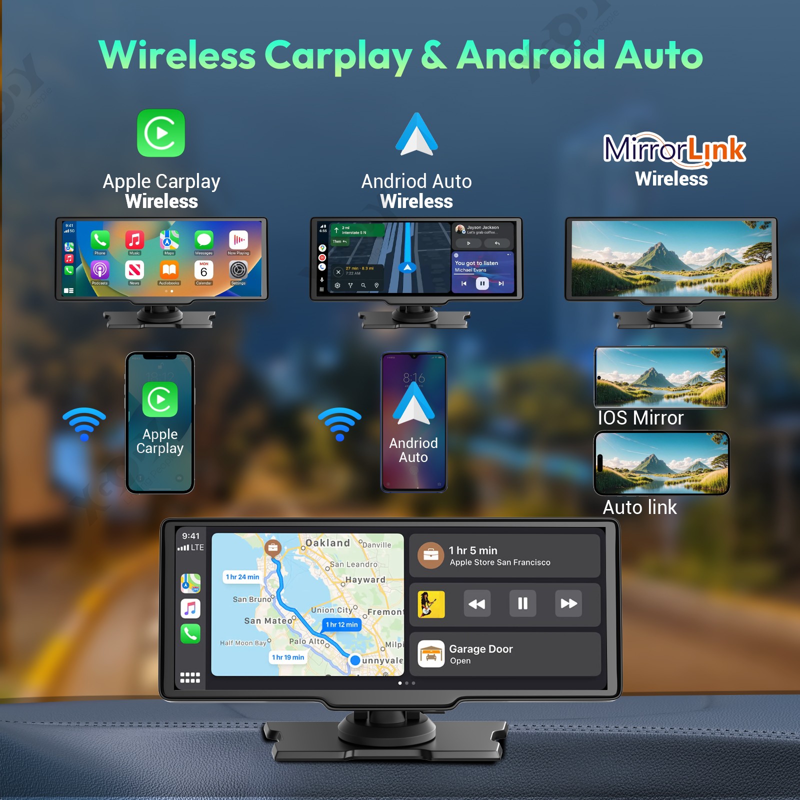 4.3″ Backup Camera Mirror Car Rear View Reverse Night Vision Parking System Kit