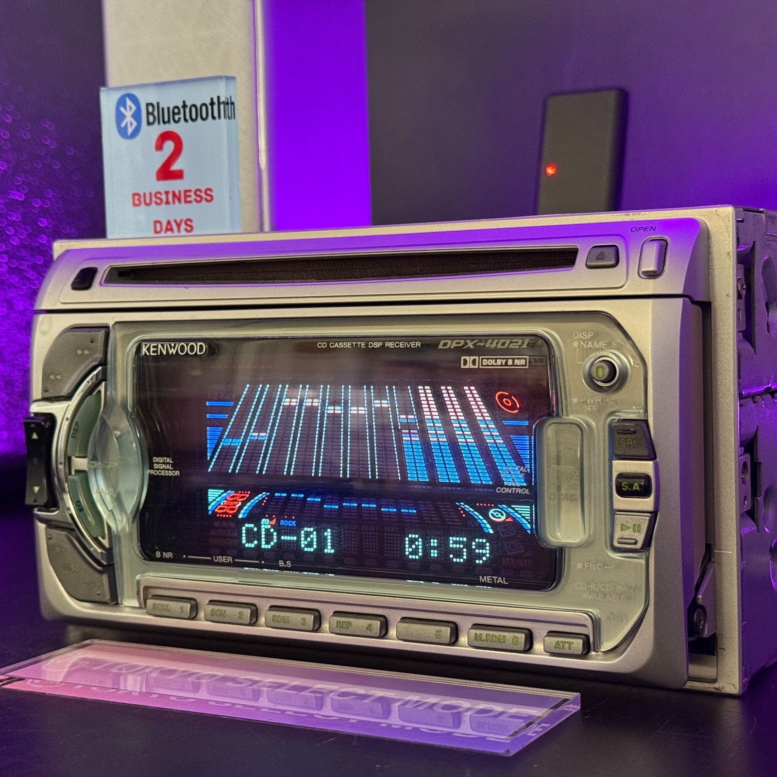 Kenwood DPX-4021 2DIN Car Audio CD Cassette Bluetooth Player JDM Tested In Stock