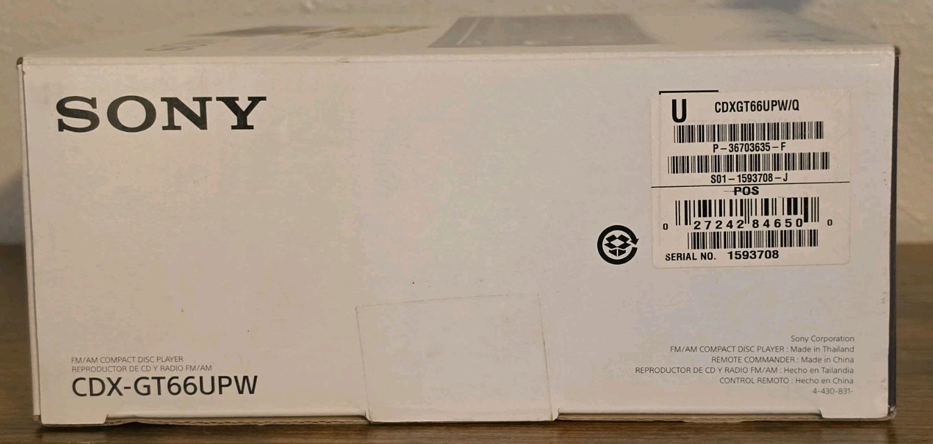 Sony CDX-GT66UPW Car CD Player USB AUX iPod New Open Box