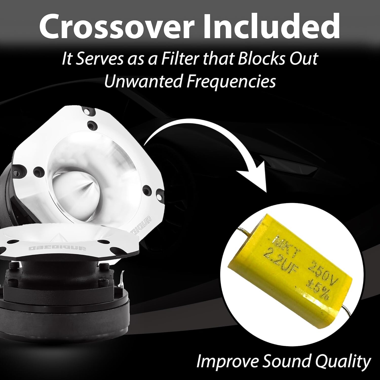 Audio360 4-Inch Super Tweeter Speaker, 4 Ohm, 1800W Max Power, 105dB Sensitivity