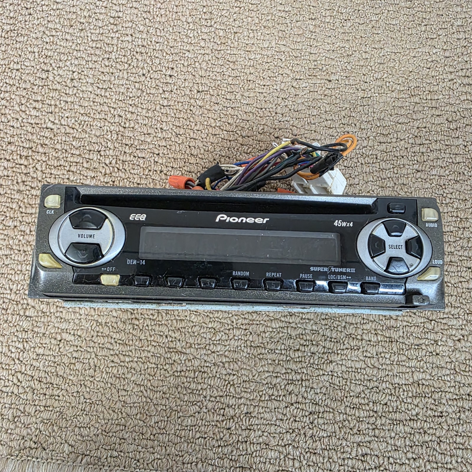 Pioneer Car Stereo CD Player DEH-14 Sold As Is Untested