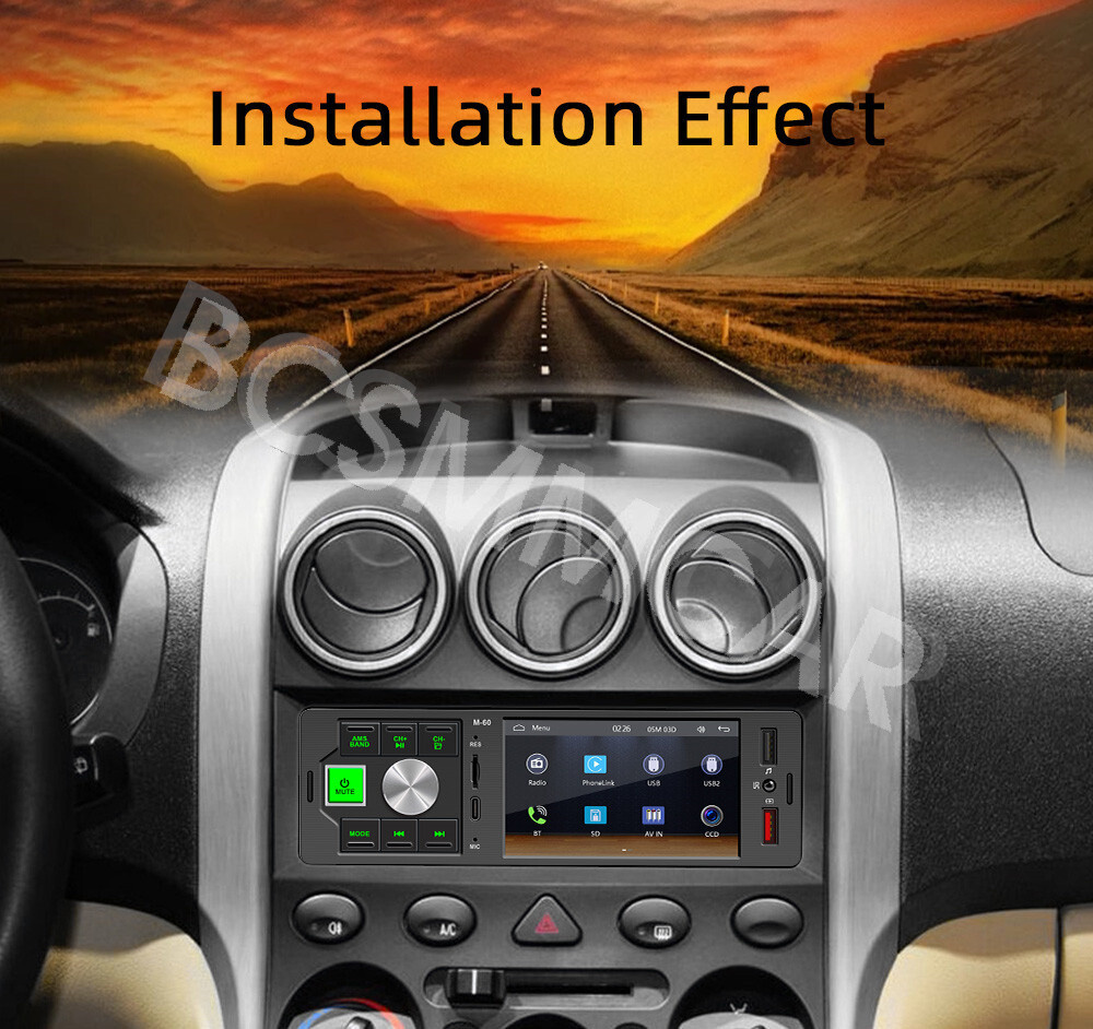 1 Din Stereo Car Radio Player Mirror link Audio AUX USB For CarPlay Android Auto