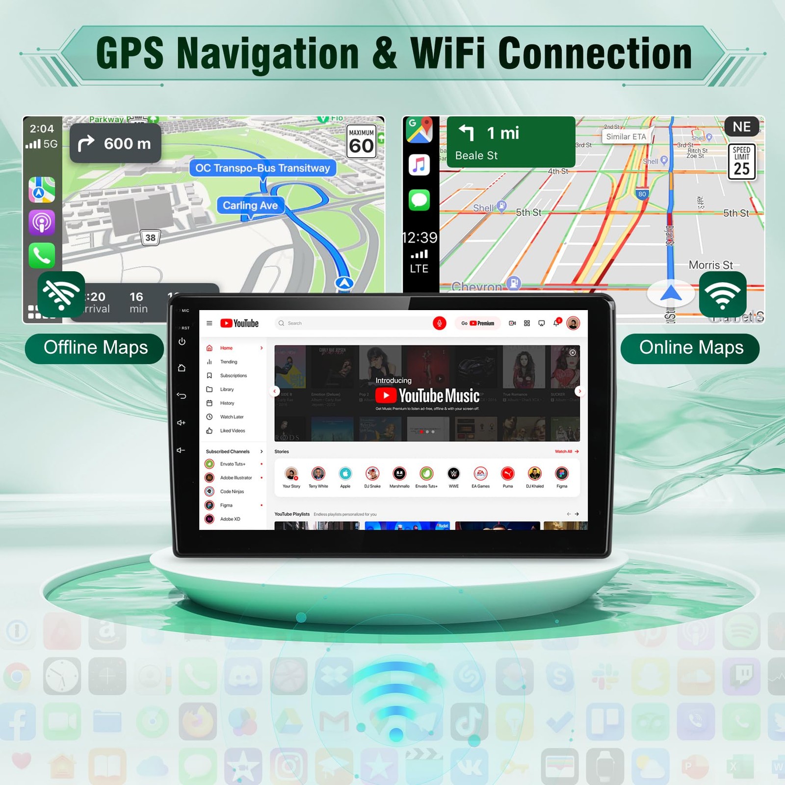 10″ Wireless CarPlay & Android Auto Stereo for 2008–2013 Honda Accord