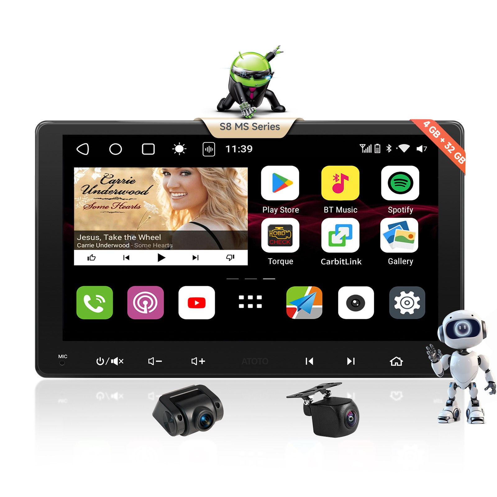 ATOTO S8 Gen3 9″ Car Stereo GPS GenAI Carplay Android 2 DIN Radio Bluetooth 32GB