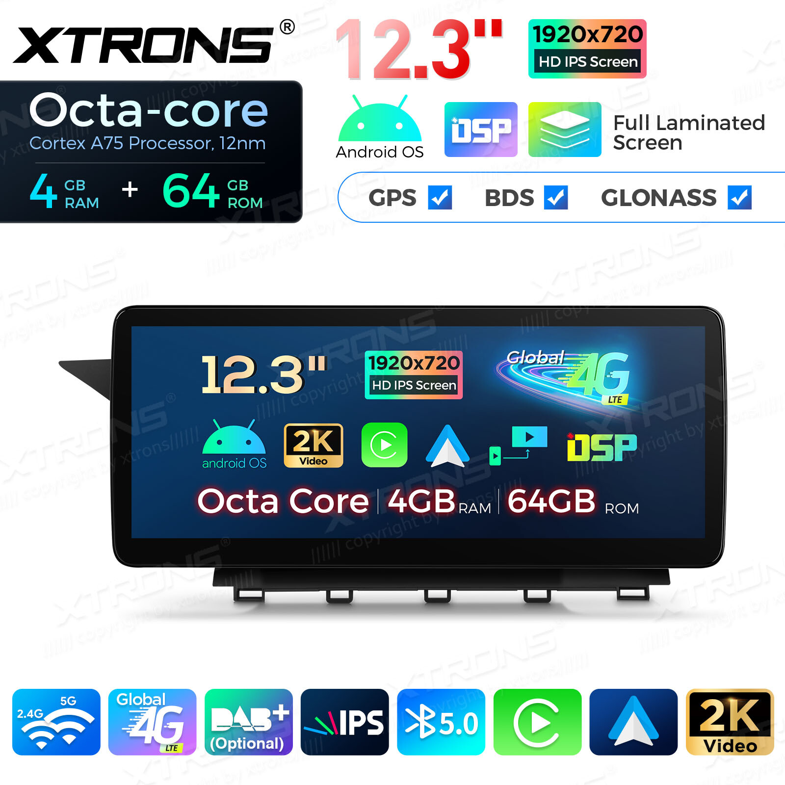 Android 13 Octa-Core 4+64GB Car Play Stereo GPS For Mercedes-Benz X204 2013-2015
