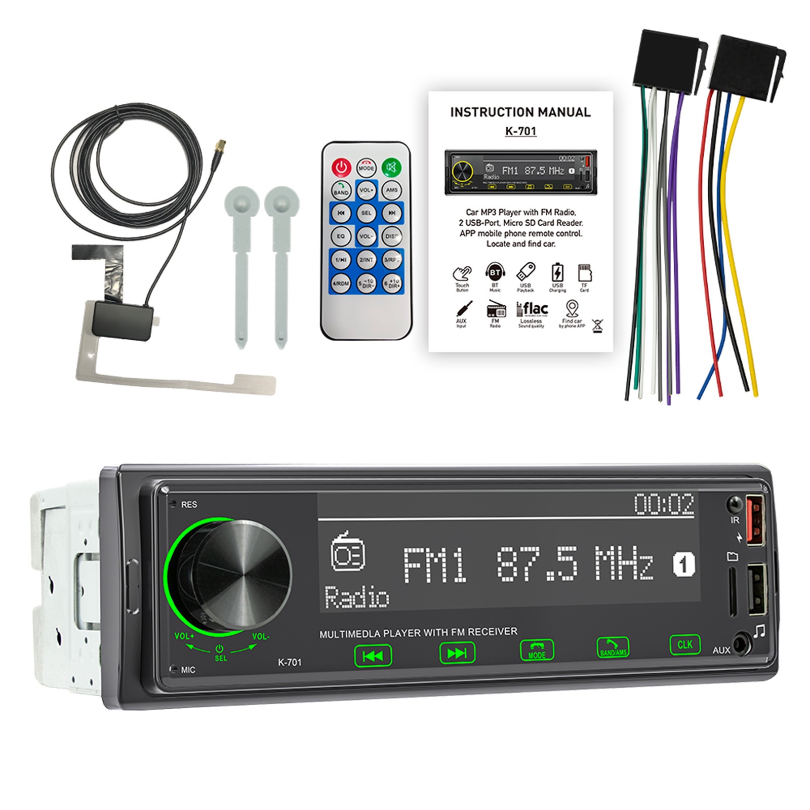 2.5D Touch Screen 1DIN Car MP3 Player Car Radio Bluetooth Positioning Car Search