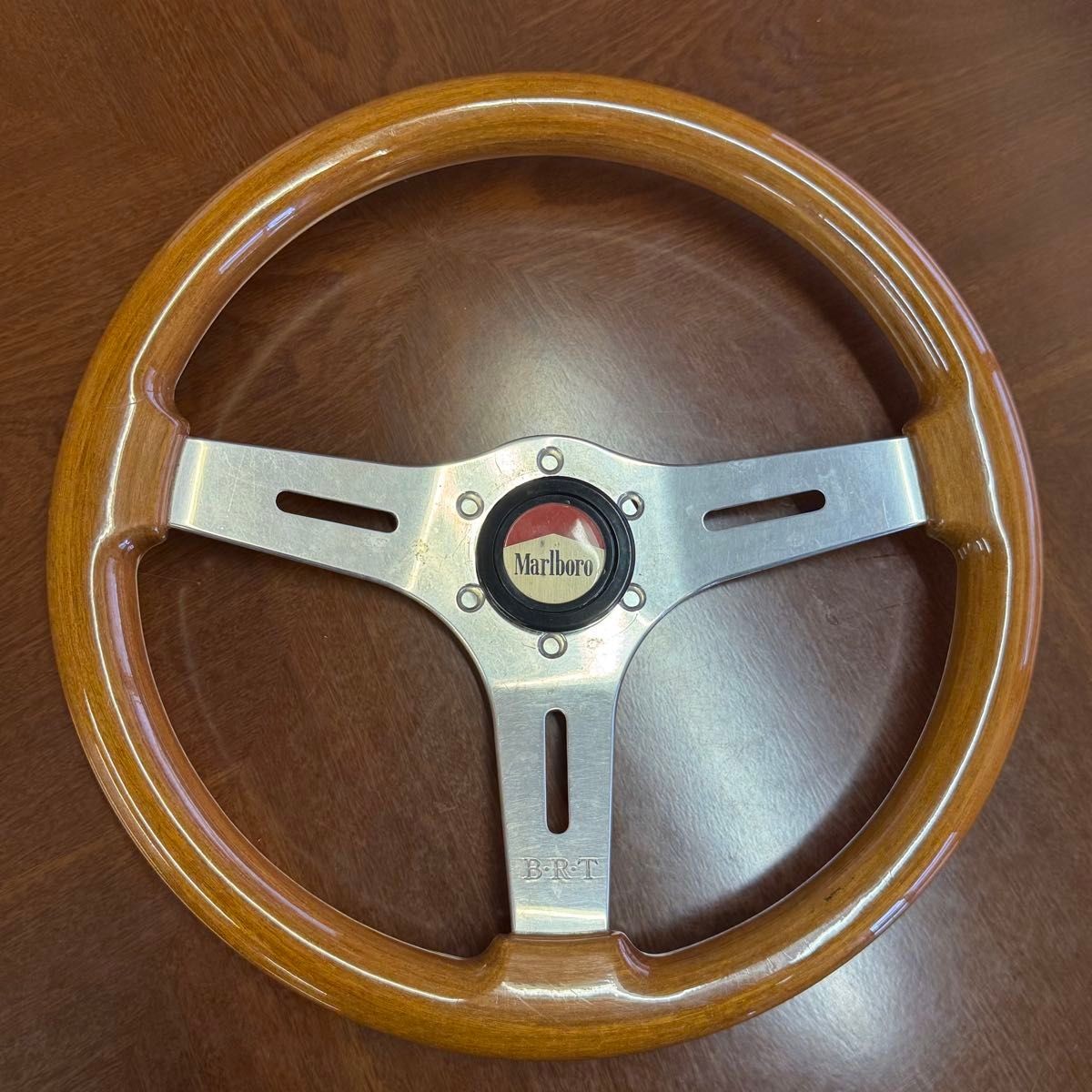 B.R.T BRT steering wheel wood at that time old car Italian made wood steering