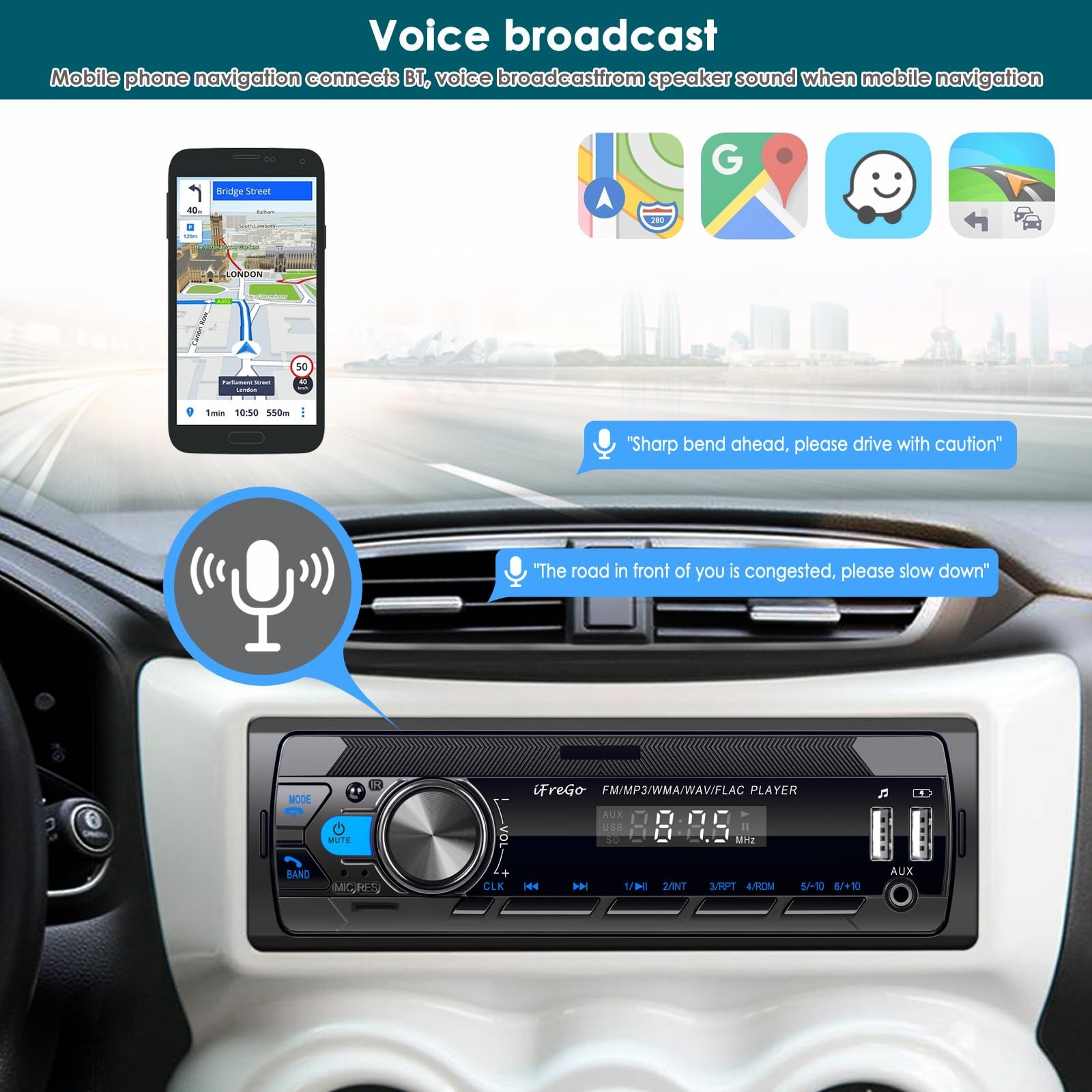 iFreGo Car Radio Bluetooth, Single DIN Car Stereo,FM Radio,Car Audio Receiver…