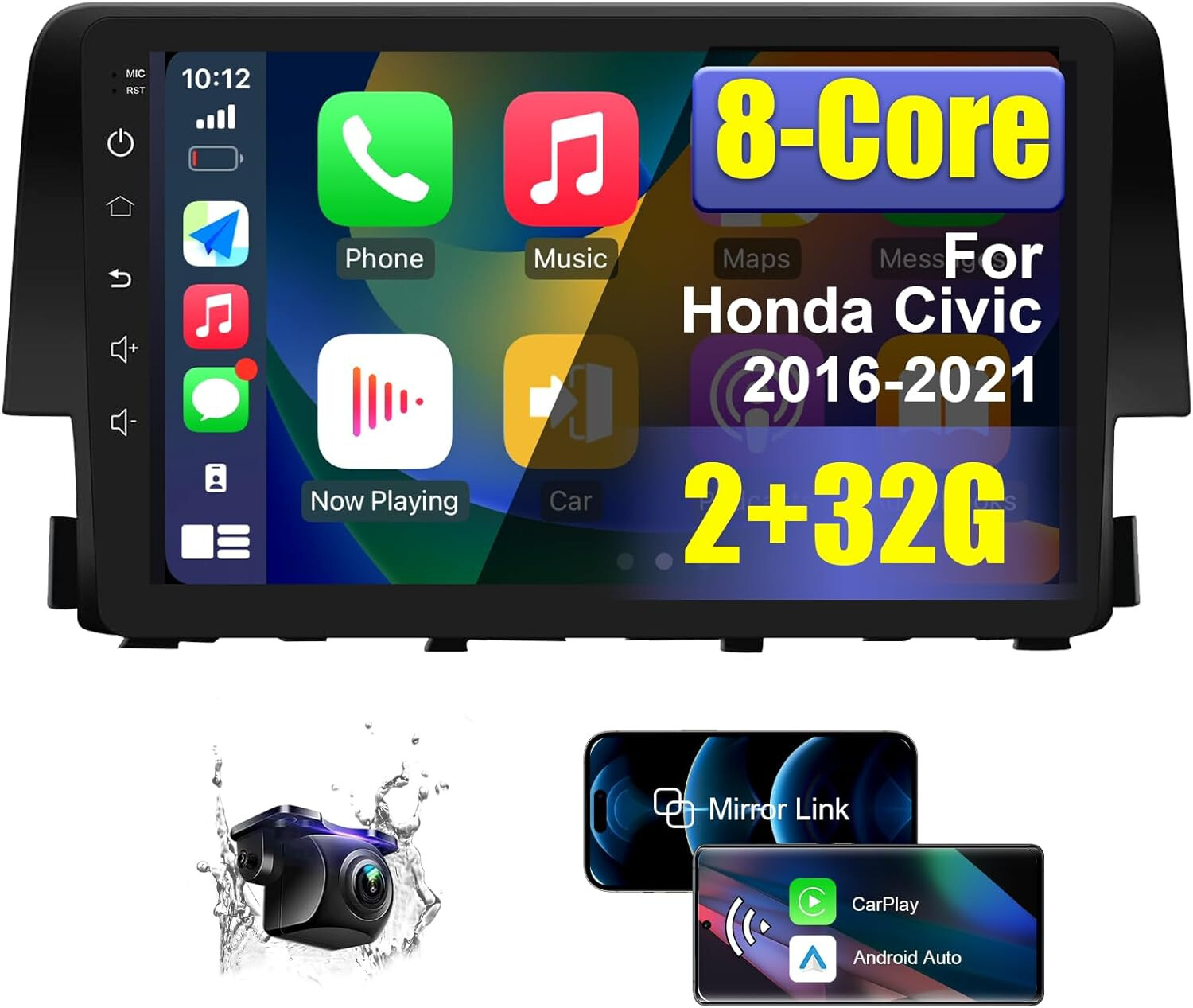 8 Core Android Car Radio Stereo for Honda Civic 2016-18 Wireless CarPlay S145