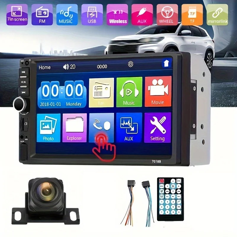 Car Radio Player, 7″ HD Car Multimedia MP5 Player Autoradio/FM/ USB/AUX/BT