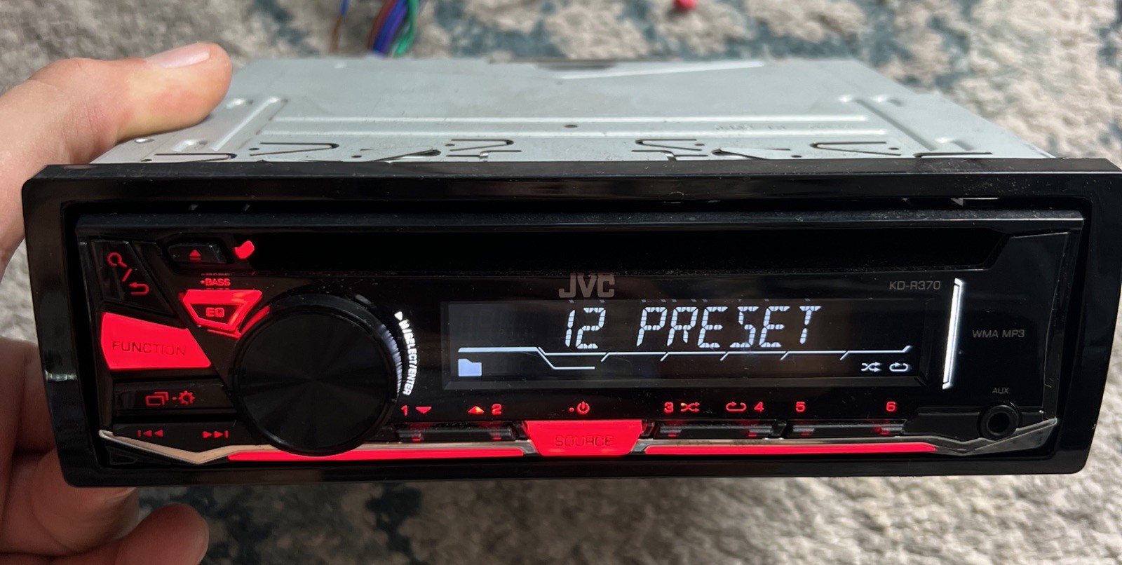 JVC KD-R370 Car Stereo CD MP3 WMA Player Radio Receiver – Turn On