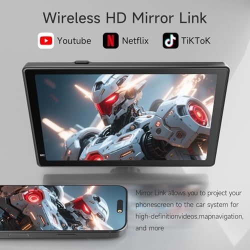 7 Inch Portable Carplay Screen for Car,Car Stereo Wireless Carplay & Android