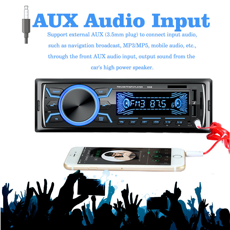 Single Din Car Radio Bluetooth/FM/2USB/AUX/Fast Charge/Romote Control MP3 Player