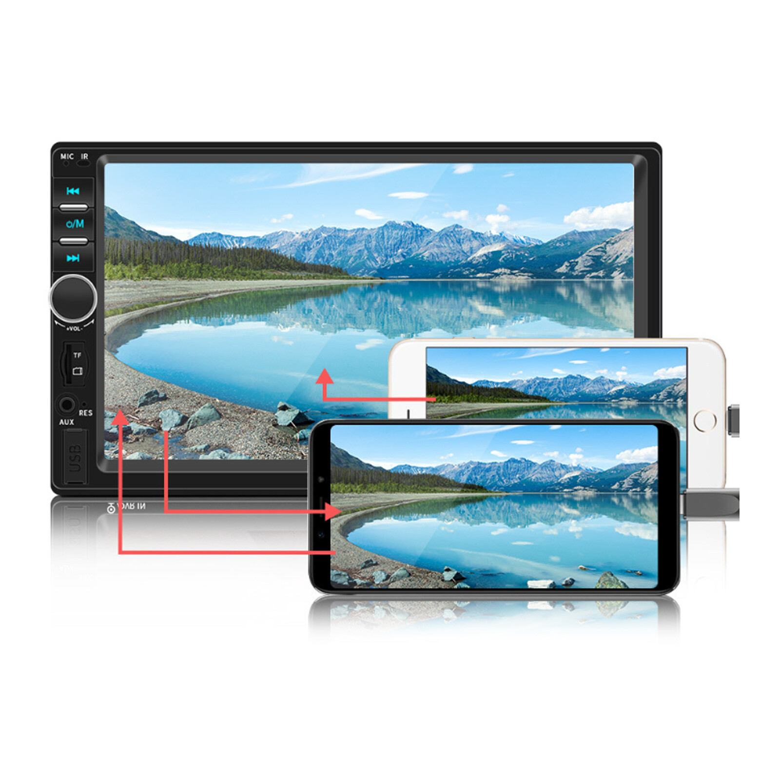 7018B Double Din 7″ Car Stereo Audio MP5 Player USB FM Multimedia Radio W/Camera