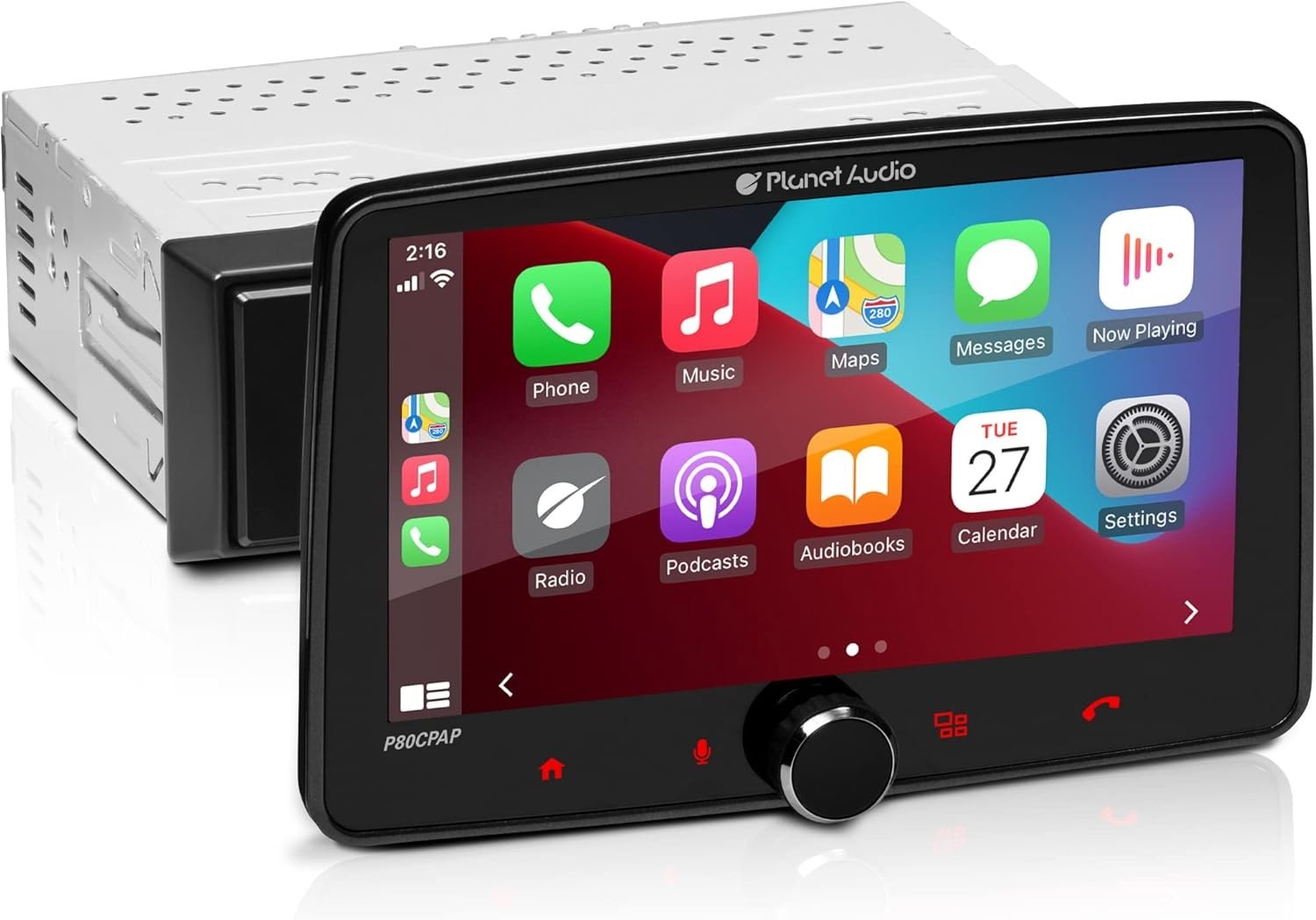 Planet Audio P80CPAP 8 in. Car Stereo Apple CarPlay, Android Auto, Single Din-OP