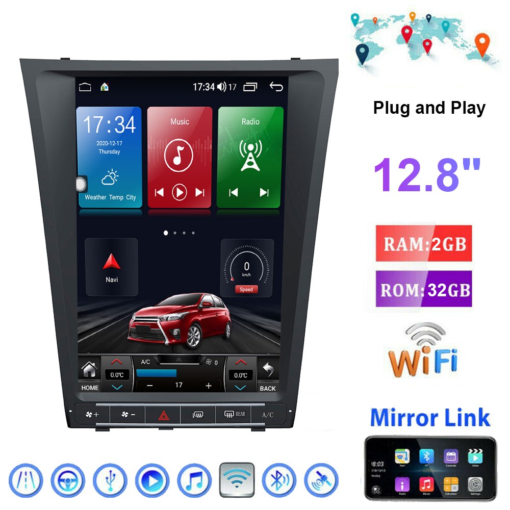 For Lexus GS GS300 GS350 GS400 GS430 GS460 Car Stereo Radio GPS Navi Android 14