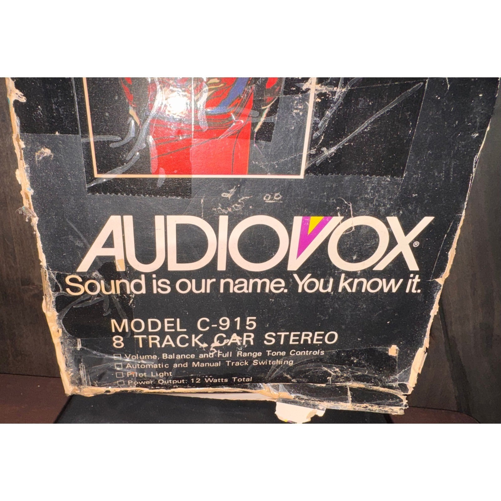 Audiovox C-915 8 Track Car Stereo Vintage Under Dash Player Chrome 12W Boxed
