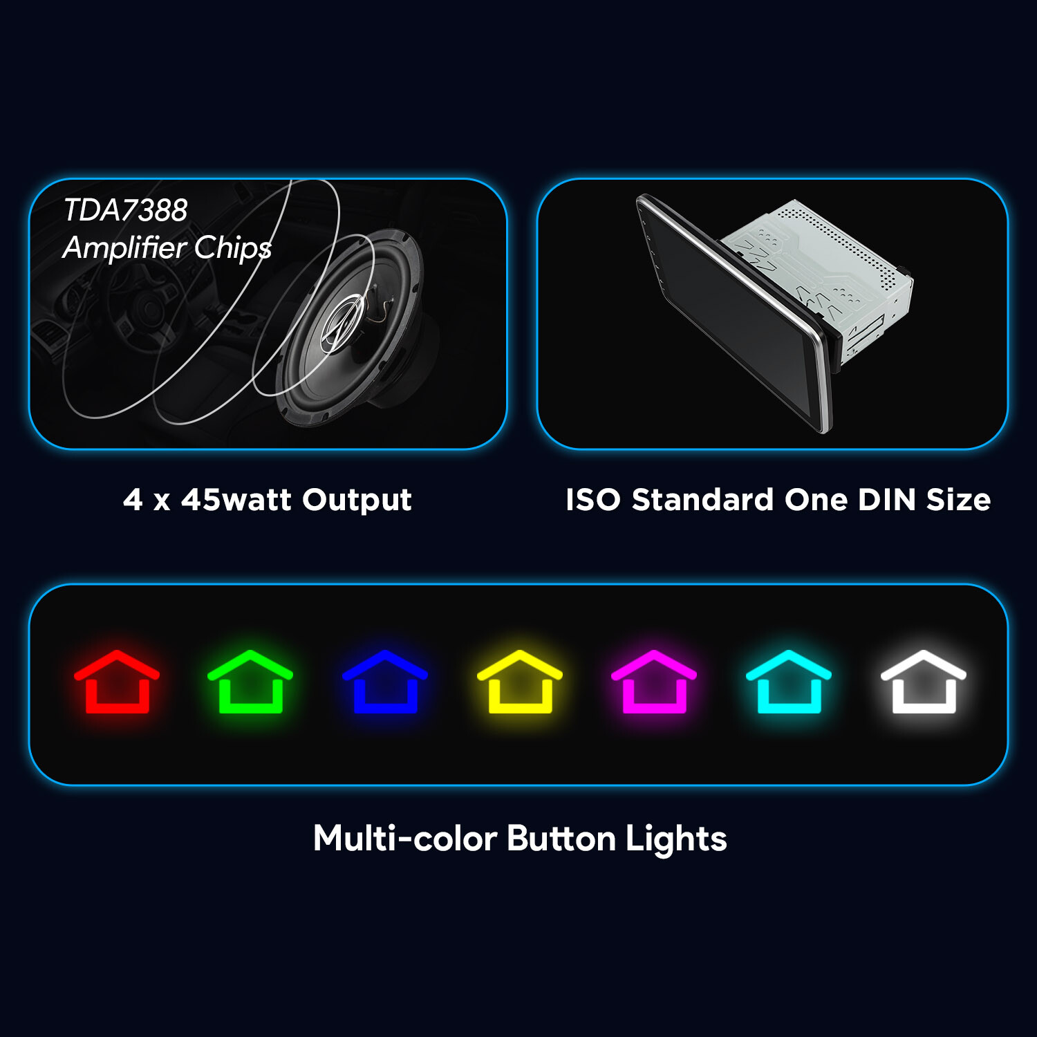 1 DIN 10.1″ Car Stereo AM/FM Radio GPS SatNav IPS QLED Screen Head Unit CarPlay