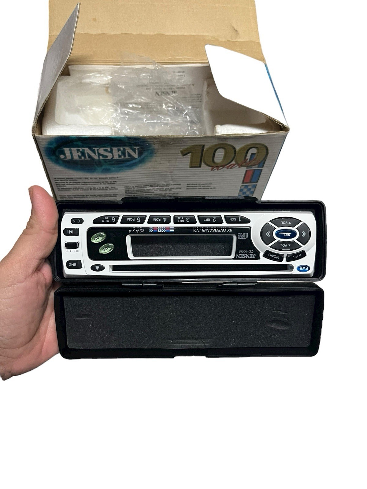 Vintage 2000 Jensen Car CD Player Radio Head Unit Receiver 100w CD400M New Open