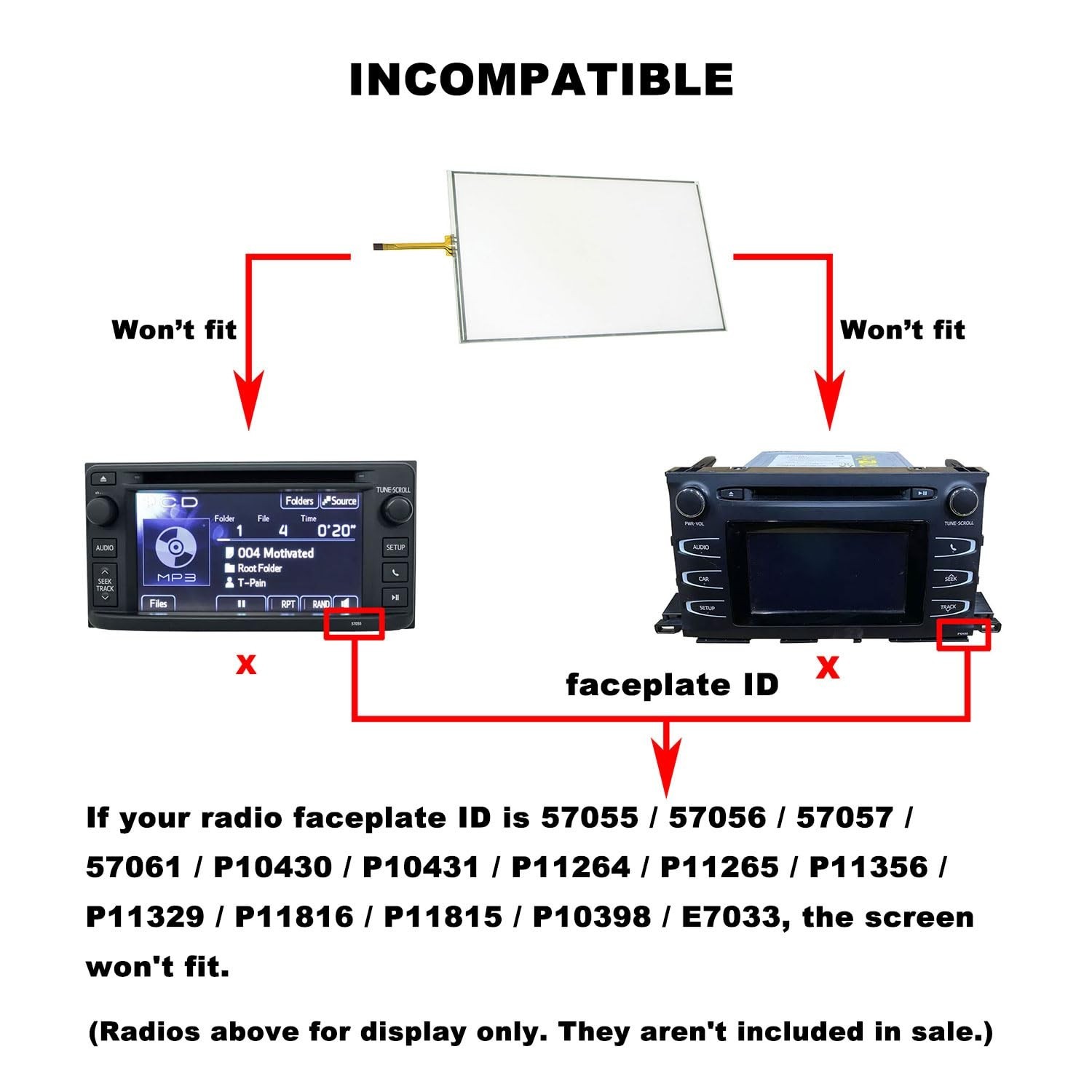 Navigation Touch Screen Digitizer Fit for Toyota Highlander Radio 2014-2019 8…