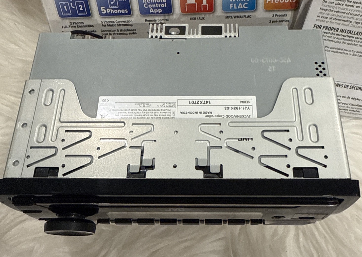 JVC KD-X38MBS Single DIN Marine MotorSport Bluetooth USB AUX LED- OPEN BOX!