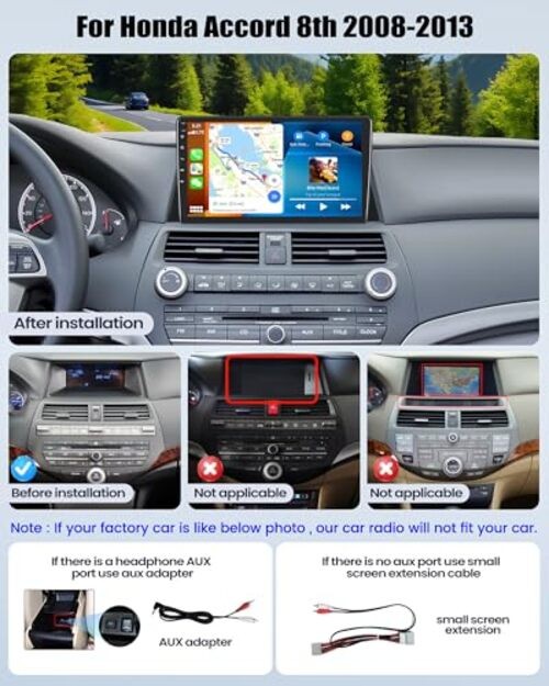 8Core 6G+128G Android Car Radio Stereo for Honda Accord 2008 P3-8 Core 6G+128G