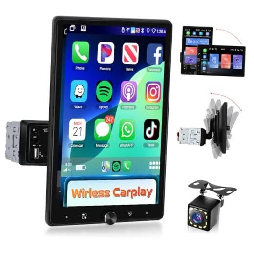 10.4″ Single Din Radio Car Stereo with Wireless CarPlay & Android 10.4 Inch