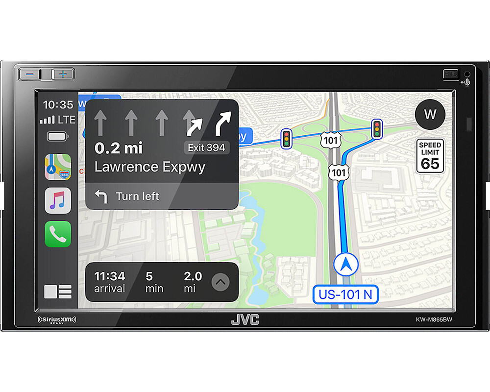 JVC KW-M865BW Double Din Car Stereo Receiver with Apple CarPlay and Android Auto