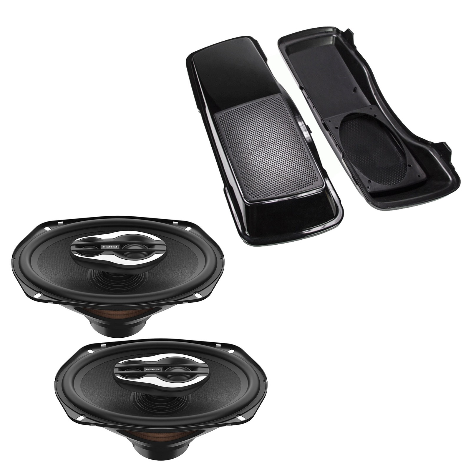 Hertz SPL Show 6X9″ and Replacement Bag Lids Works With 98-13 Harley w Hard Bags