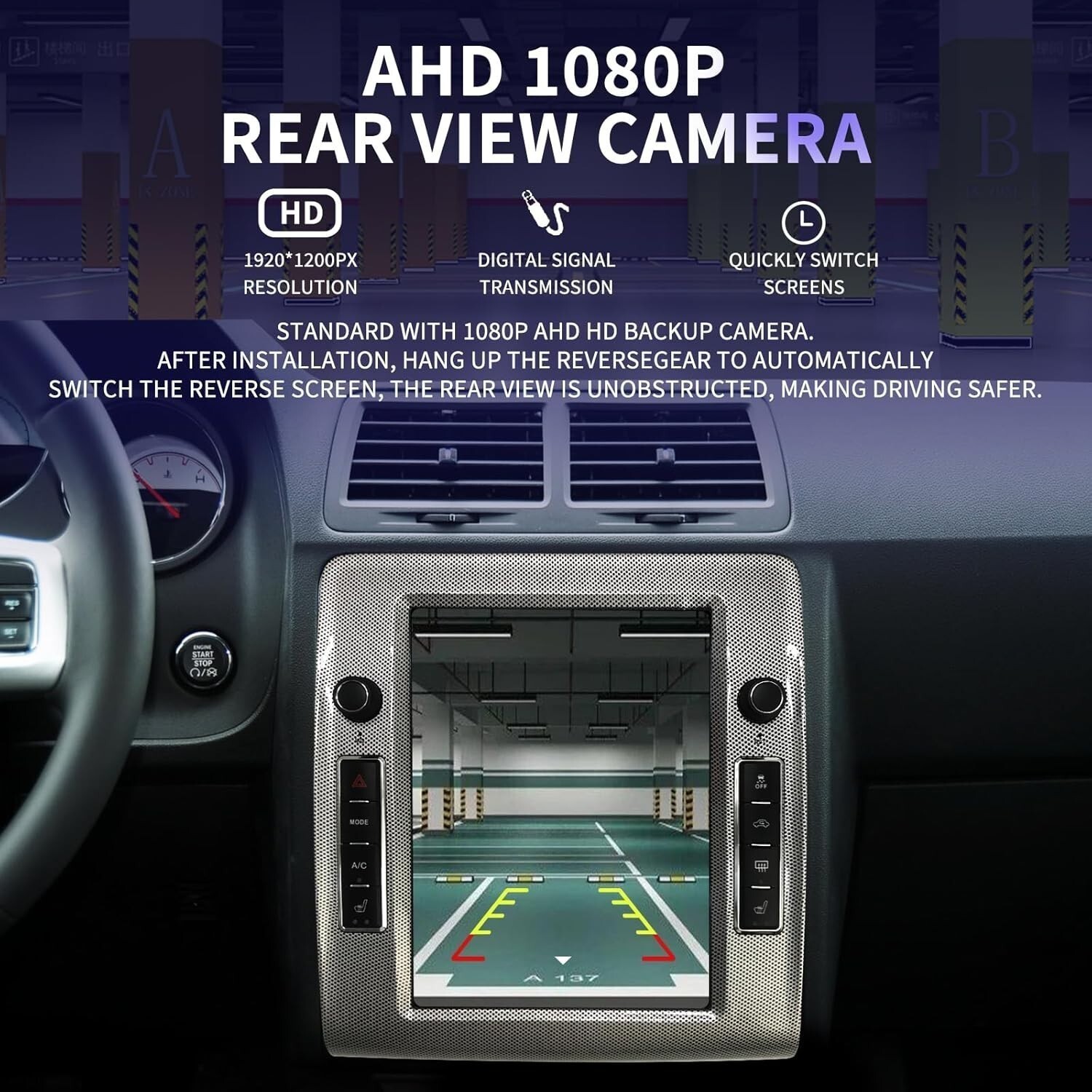 10.4″ 64GB Android Car Radio GPS Carplay Stereo For Dodge Challenger 2008~2014