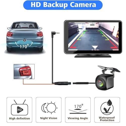 Portable Wireless with Apple CarPlay and Android Auto Screen for Car, 7″ HD