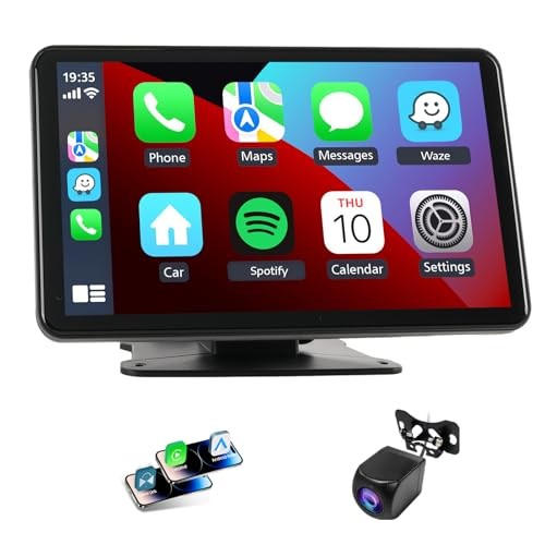 Portable Wireless Apple Carplay Screen for Car,7 Inch Car Stereo Wireless