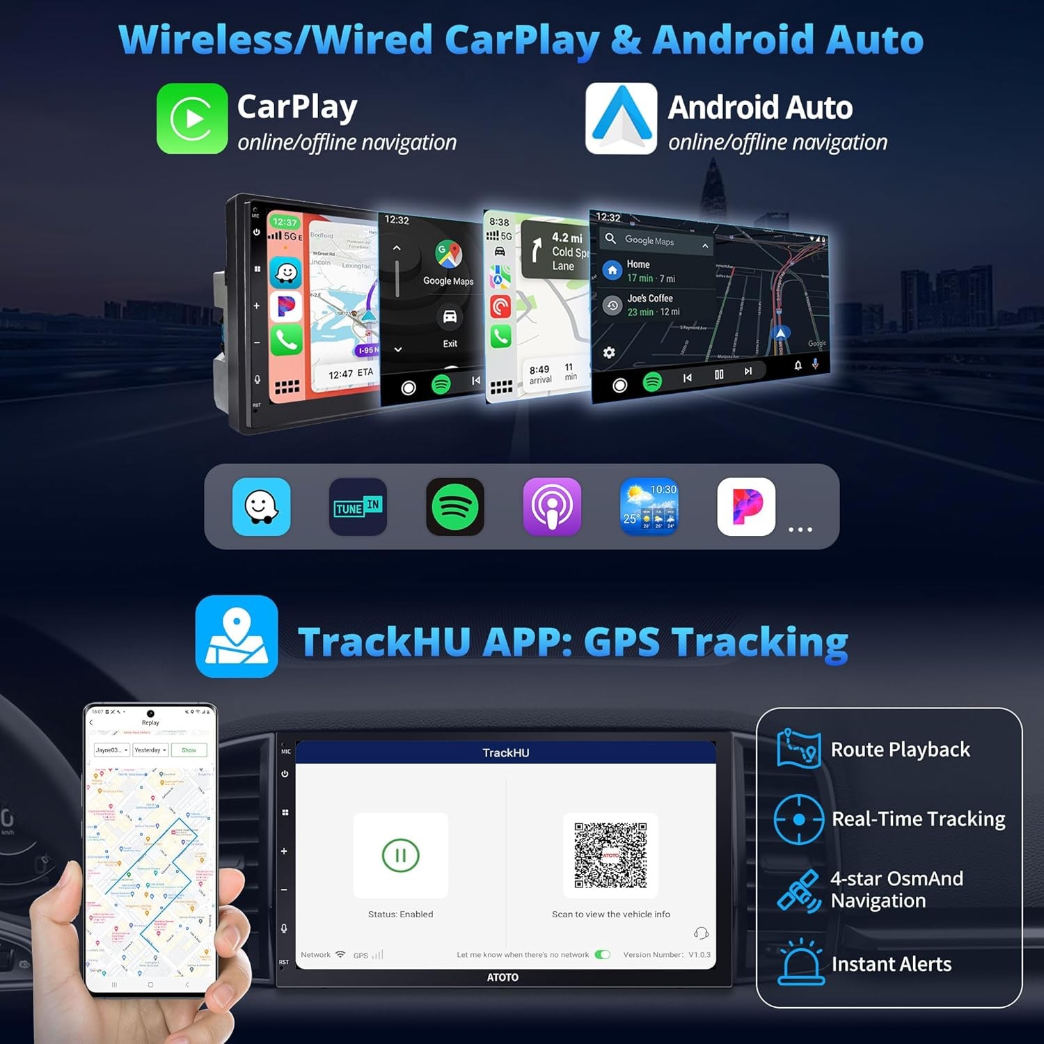ATOTO A6PF 7” Android Car Stereo 2DIN AI Car Assist CarPlay &Android Auto 2BT