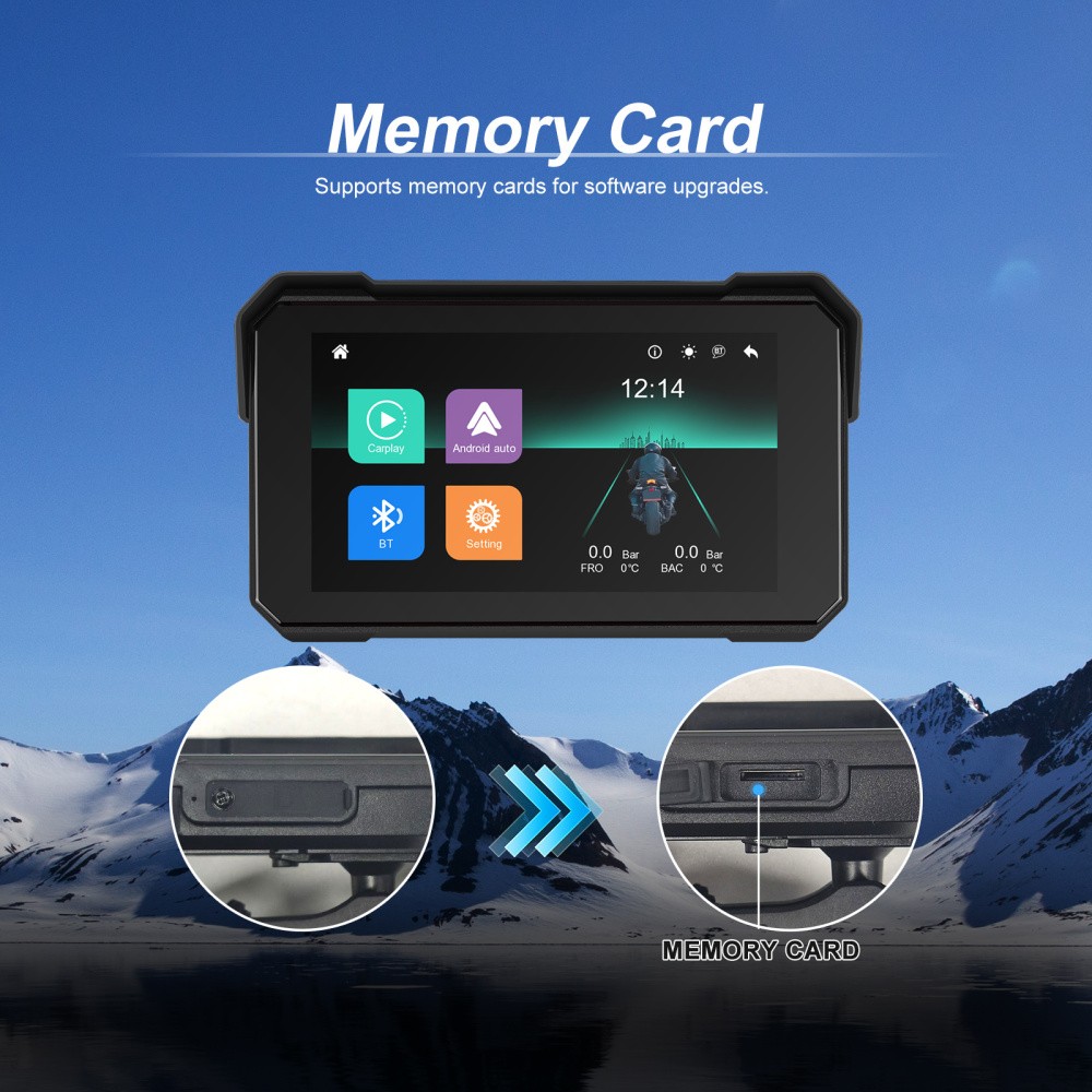 5 Inch Motorbike Wireless CarPlay IP68 Waterproof Touchscreen GPS Android Auto