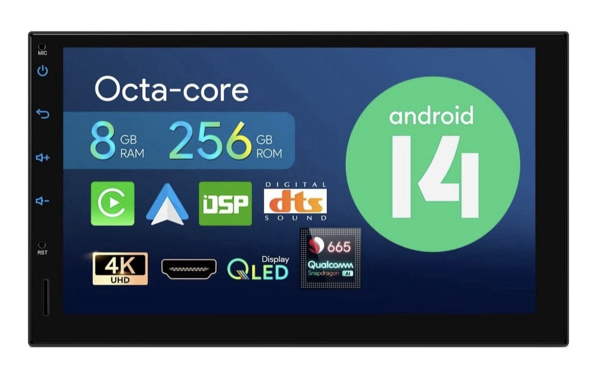 Android 14 2 DIN Car MP5 Player In-Dash Touchscreen Head Unit