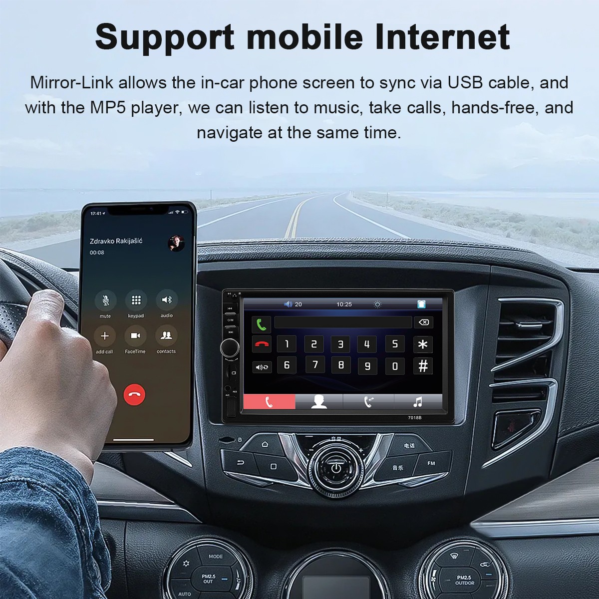 Car MP5 Player 7″ Double 2DIN Bluetooth Touch Screen Stereo Radio FM USB AUX TF