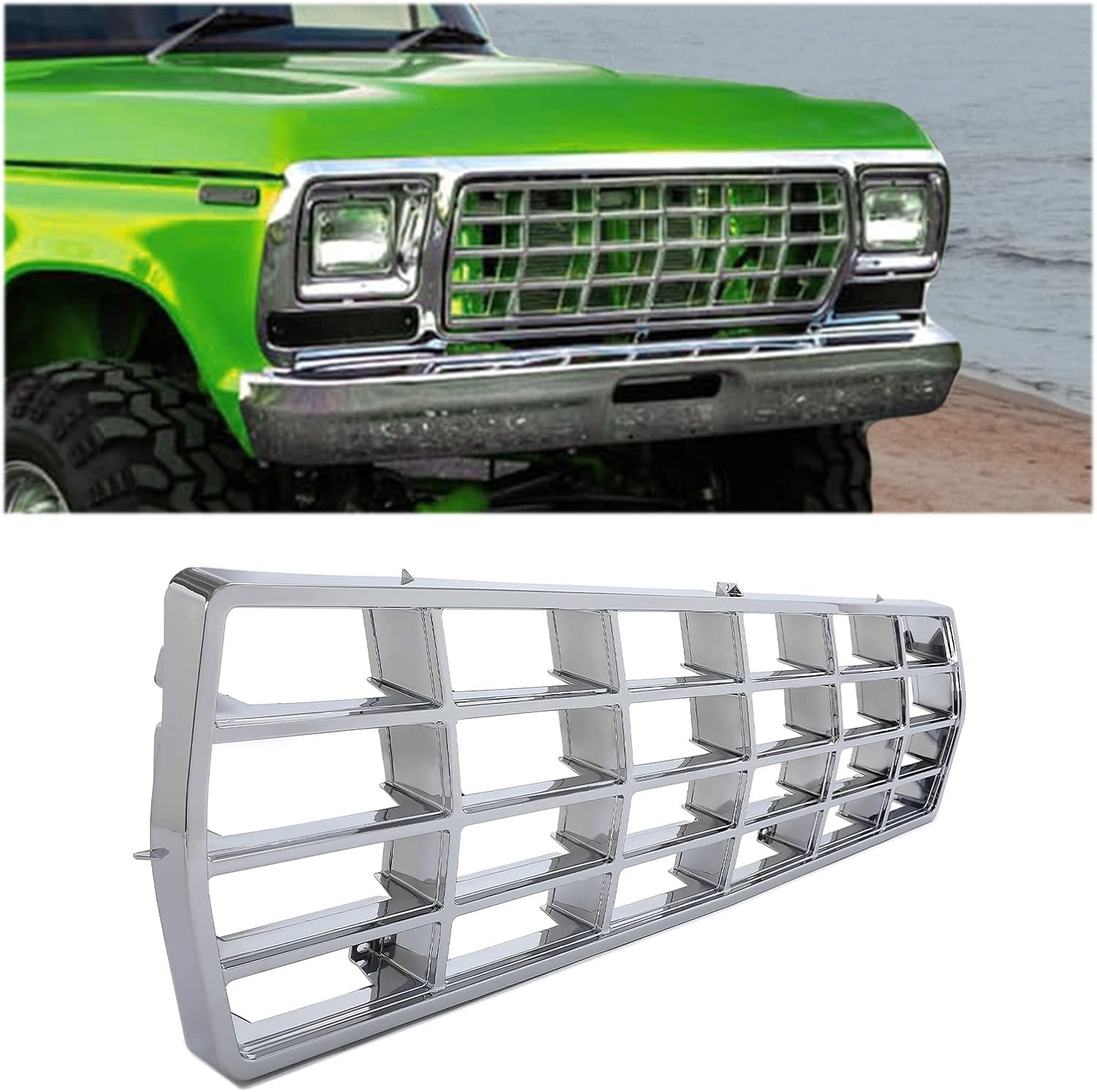 KUAFU Front Grille Grill Compatible with 1978 1979 Ford Bronco F100 F150 F250 F3
