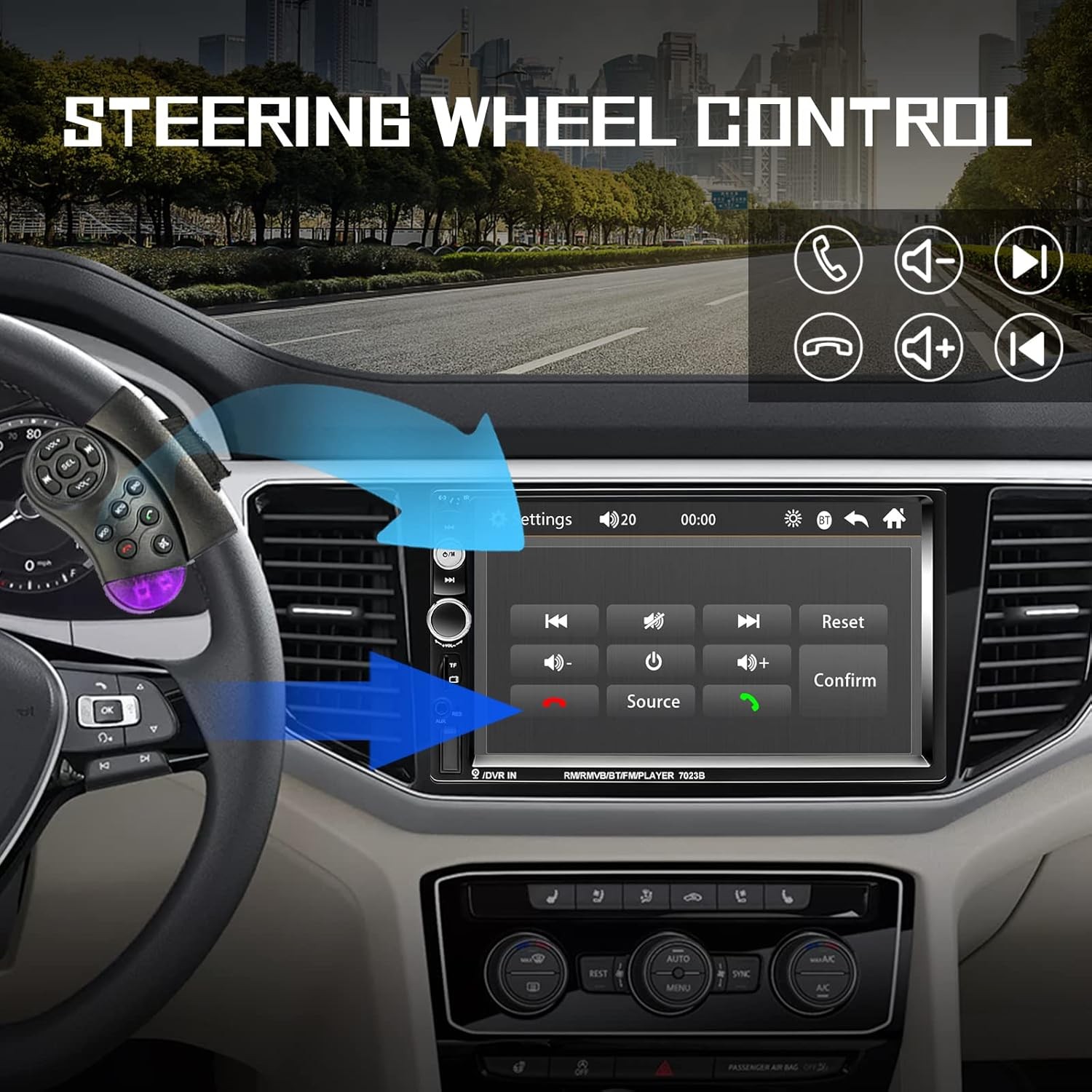 7″ Pantalla Radio Para Carro Auto Con Camara De Reversa Retroceso Bluetooth