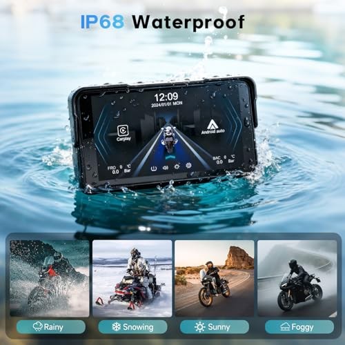 Motorcycle CarPlay Screen—Wireless Android Auto—5-Inch—With GPS