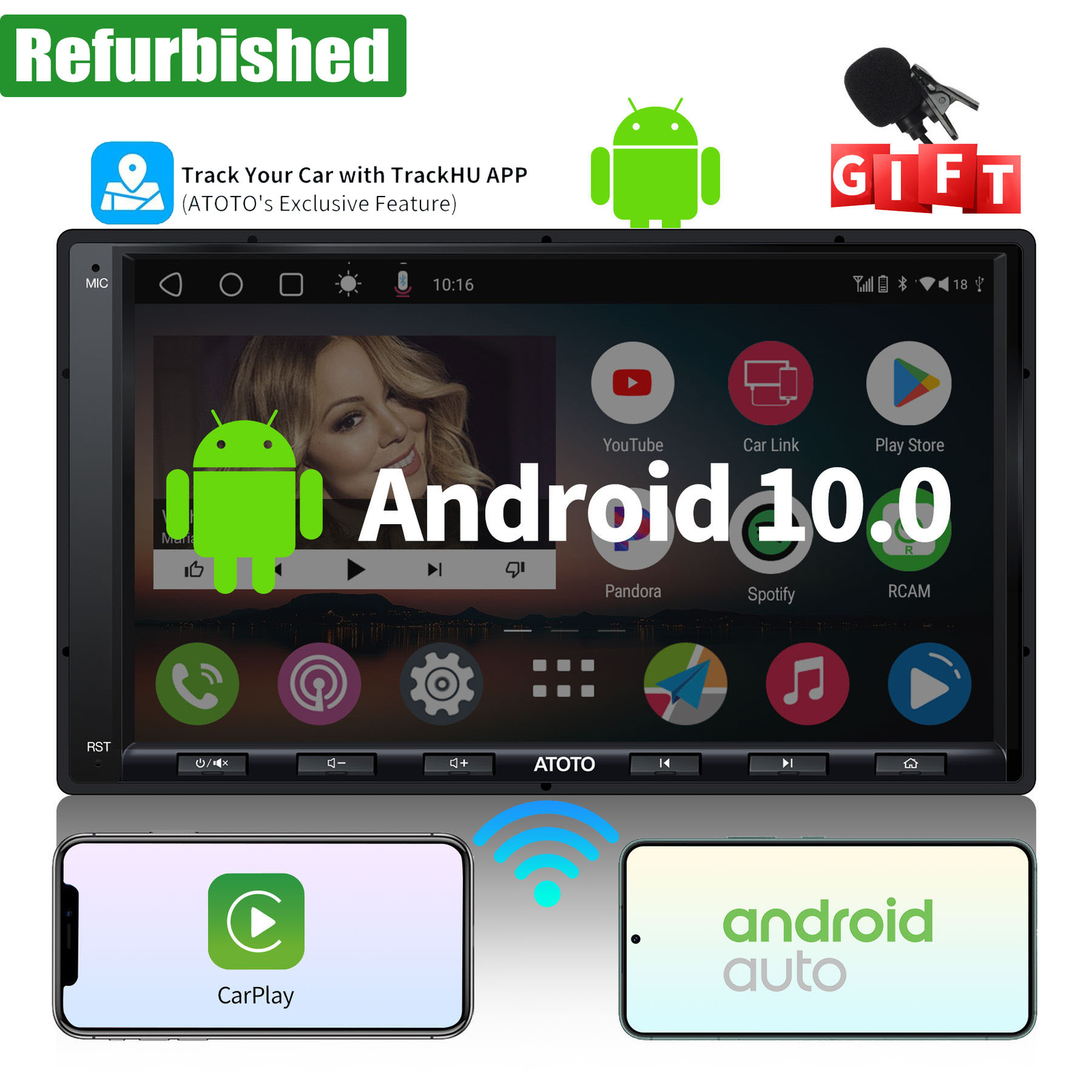 ATOTO A6 PF 7in 2DIN Car Stereo-2+32G GPS Tracking Wireless Android Auto&CarPlay