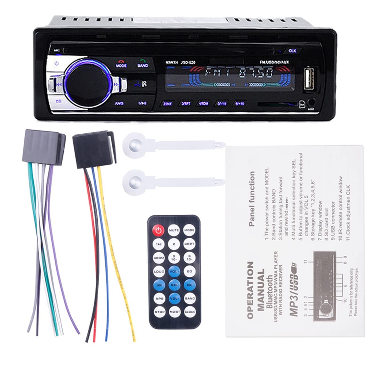 Radio para automóvil estéreo Bluetooth 1 Din FM USB Aux-in reproductor de MP3