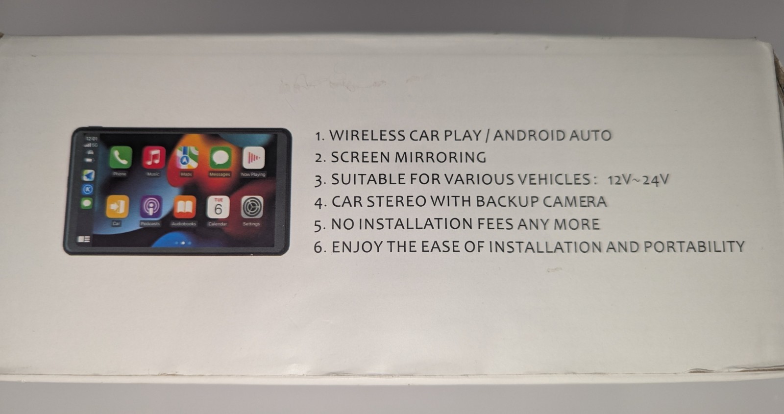 7 Inch Portable Wireless Car Stereo Touch Screen With Backup Camera – Open box