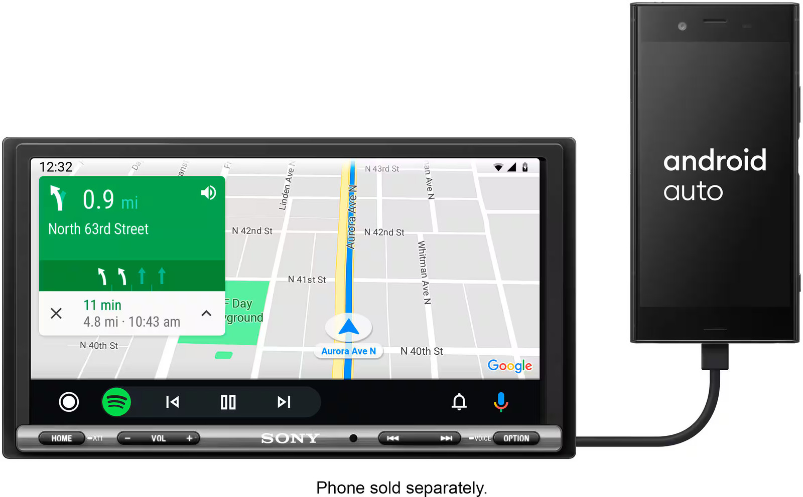 Sony – 6.95″ Android Auto and Apple CarPlay Bluetooth Digital Media Receiver …