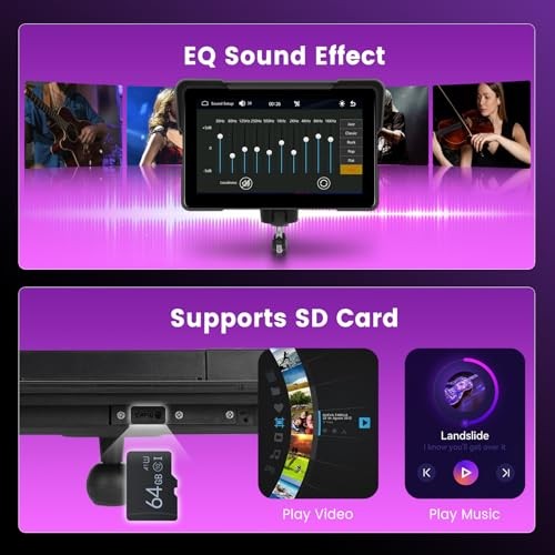 Motorcycle Carplay Screen 7 Inch with Wireless CarPlay/Android Auto,