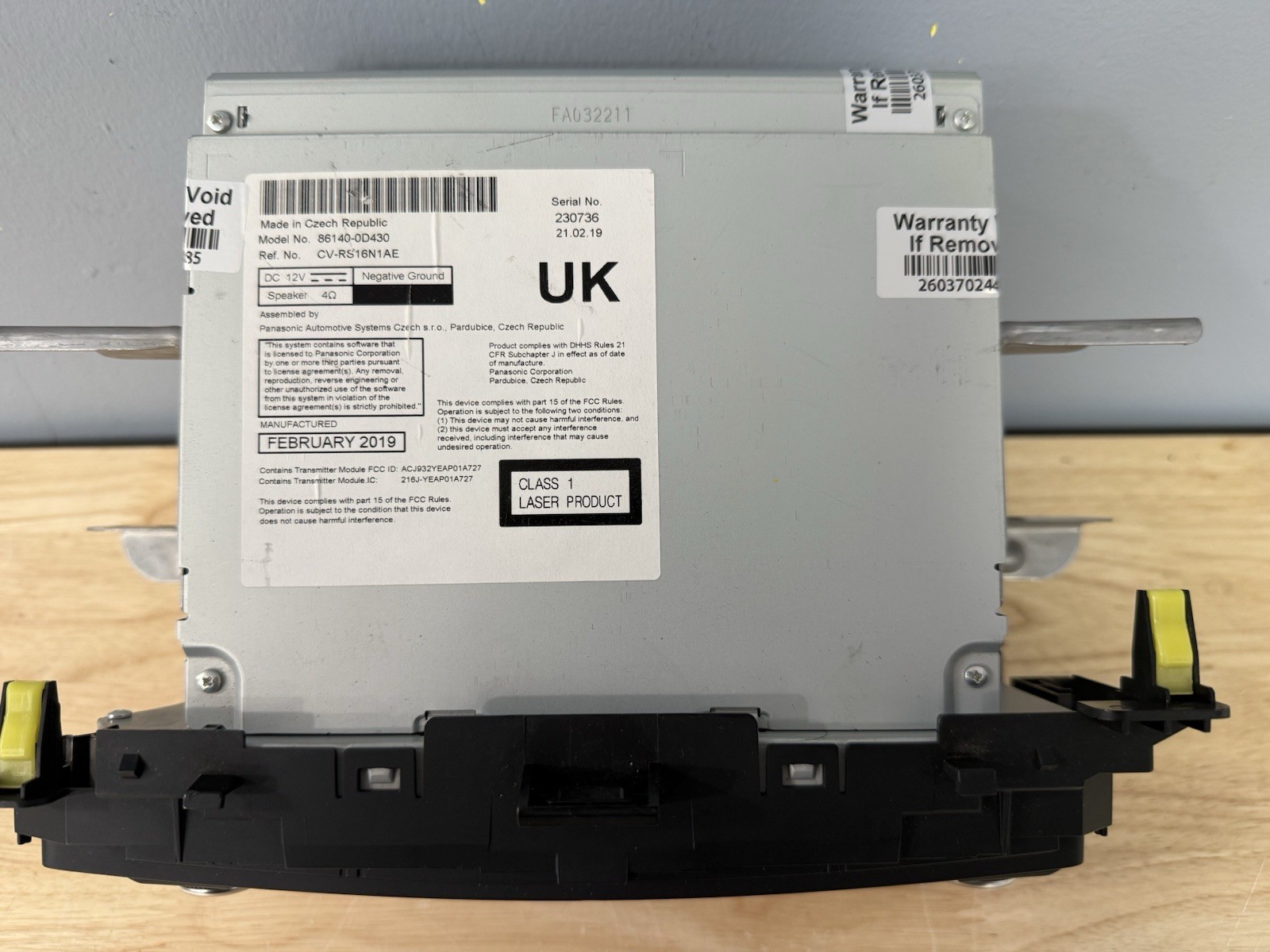 2017–2018 Toyota Yaris 86140-0D430 AM FM Radio MP3 CD Player 510281