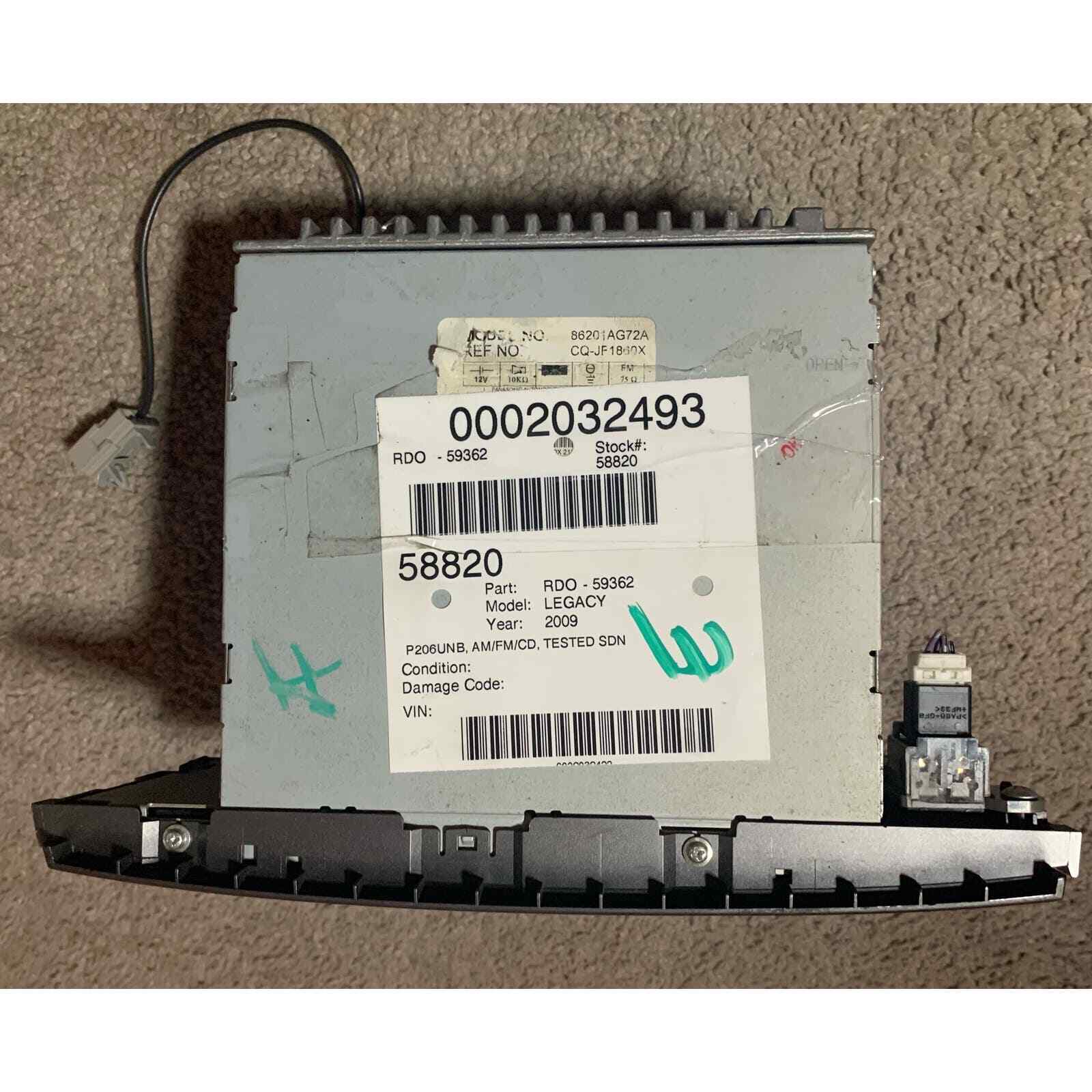 Subaru Legacy Outback AM FM Radio CD Disc Player Receiver OEM 2007-2009 UNTESTED