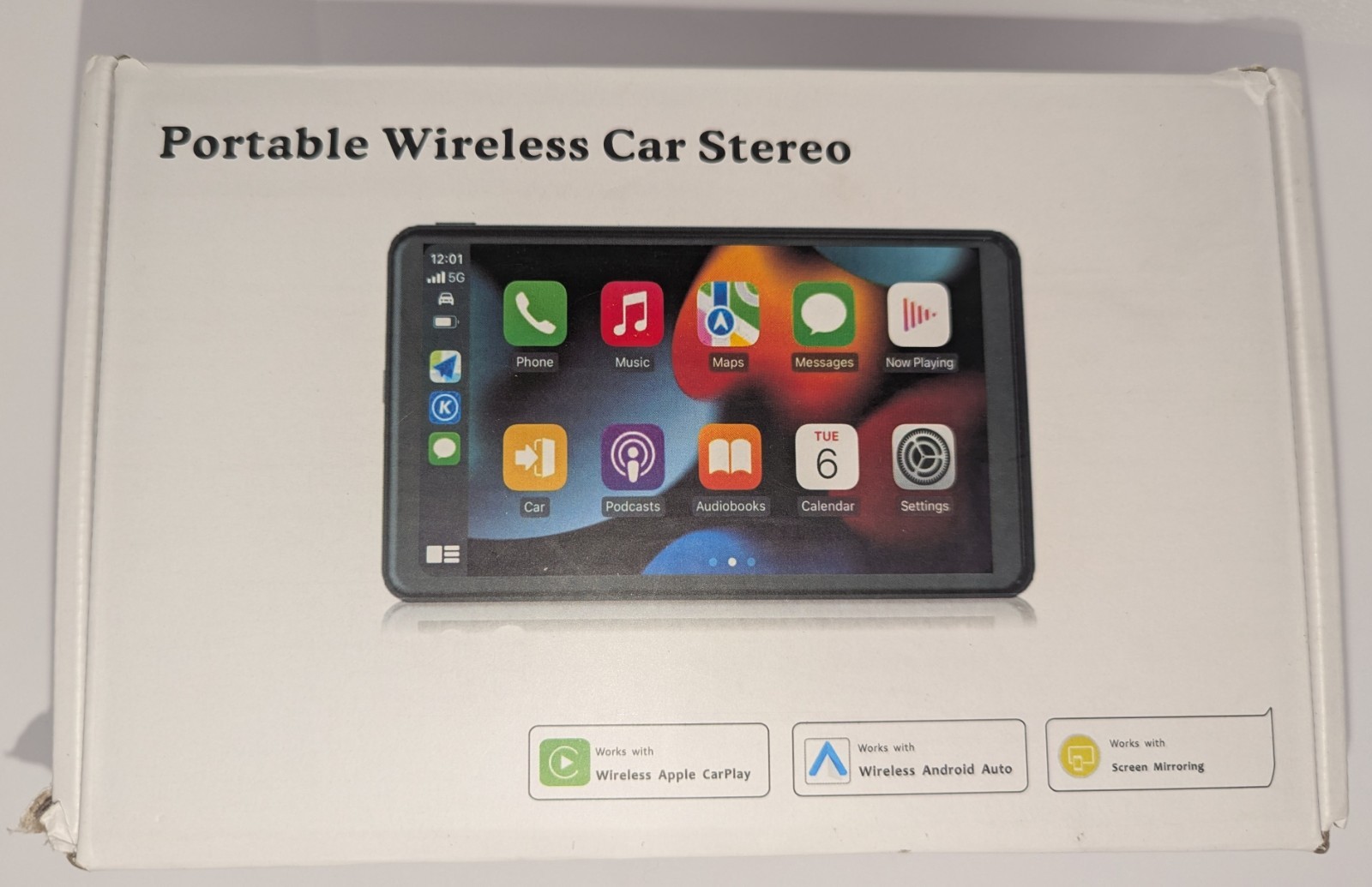 7 Inch Portable Wireless Car Stereo Touch Screen With Backup Camera – Open box