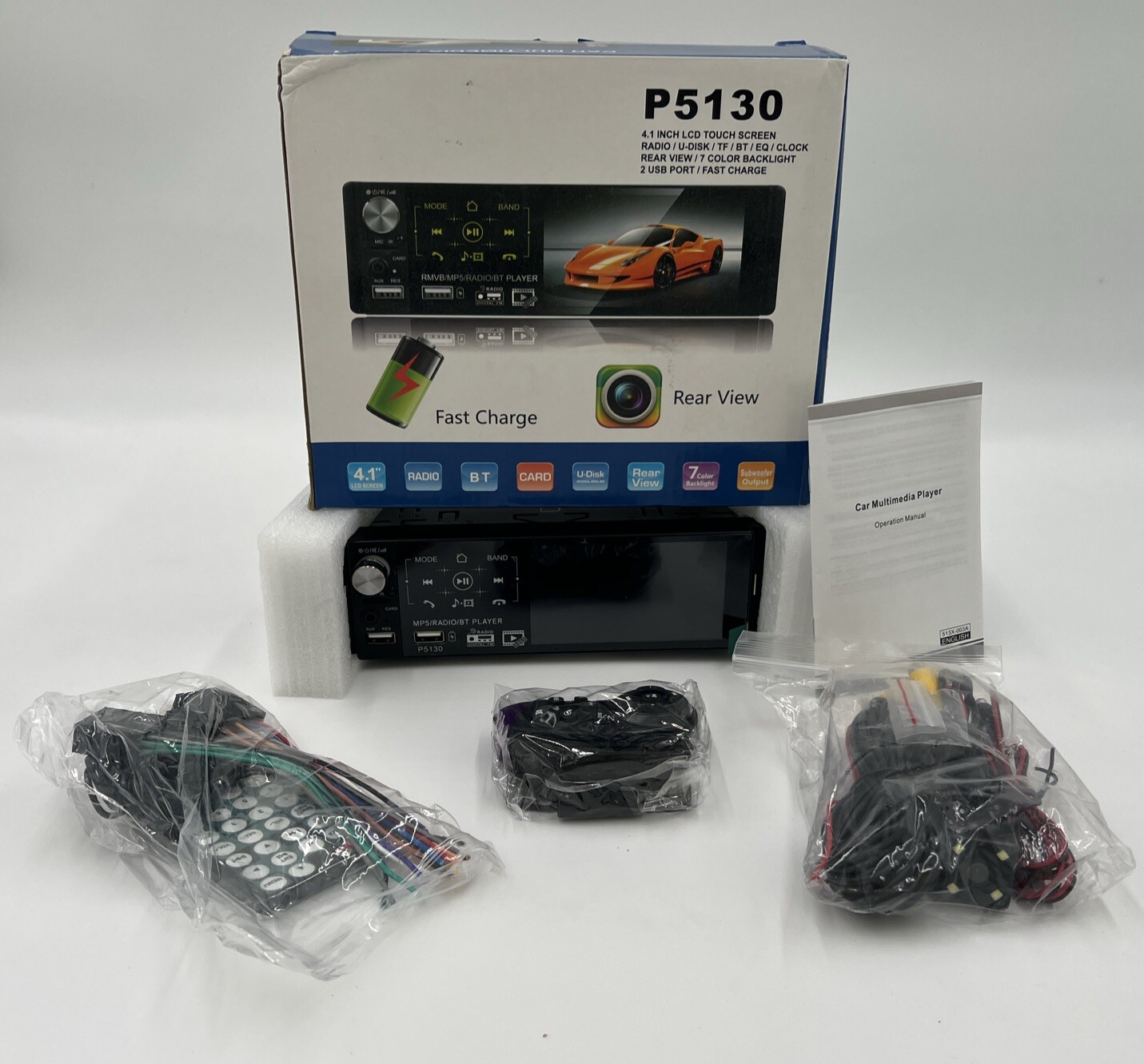 Camecho Touch Screen Bluetooth Car Multimedia Player And Backup Camera (P5130)