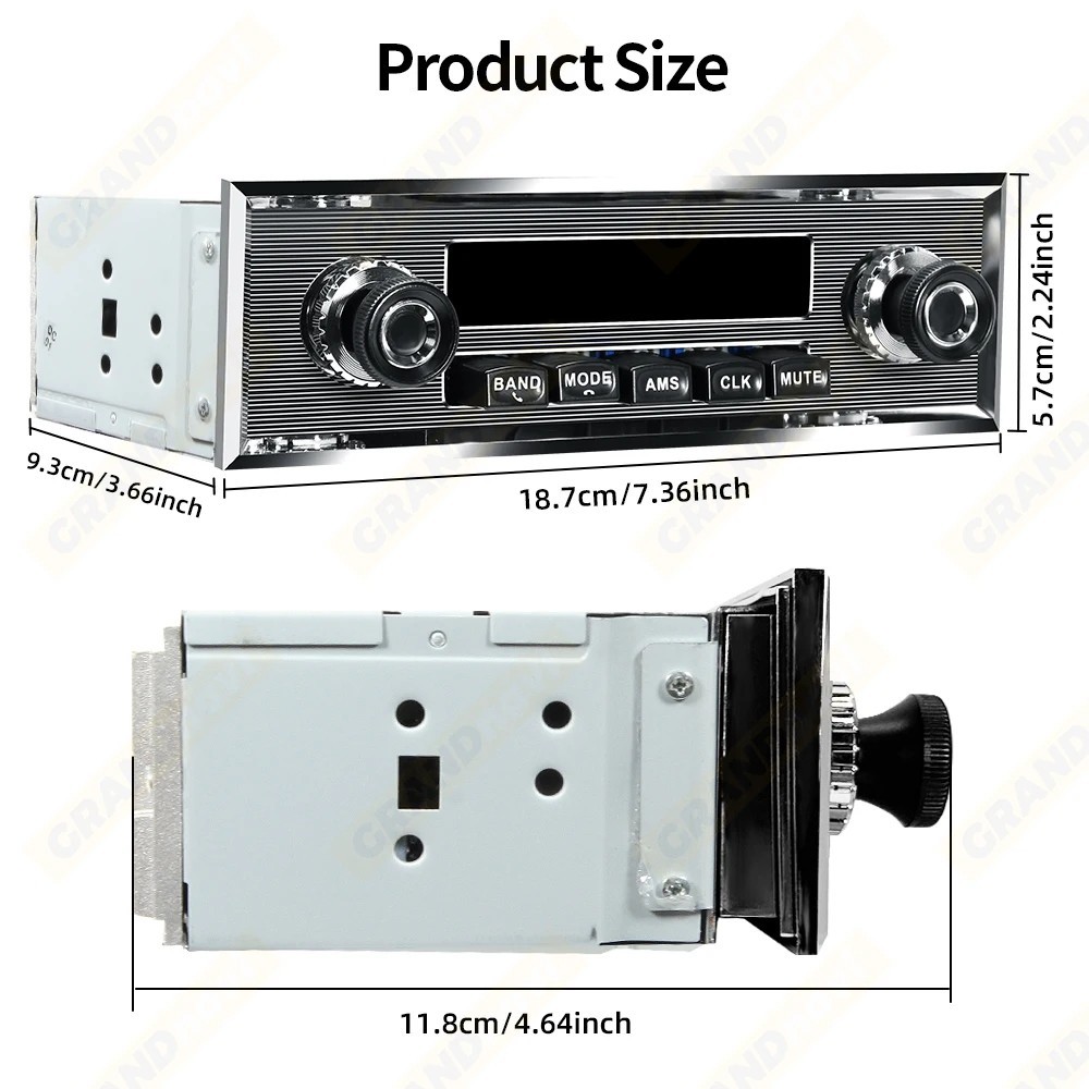 1 Din Car Radio MP3 Player Classic Car Retro Audio Stereo Support FM AUX EQ USB